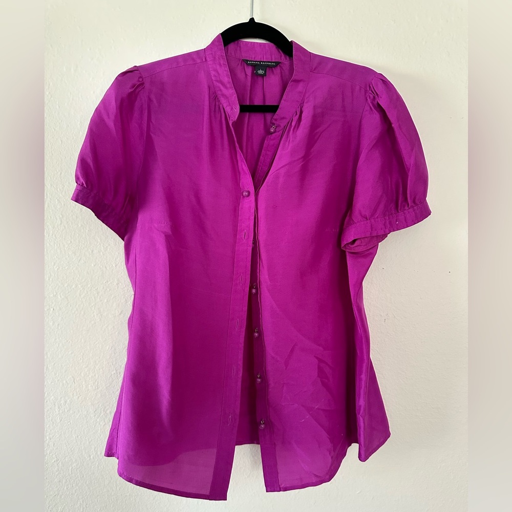 Banana Republic Purple Silk Blouse